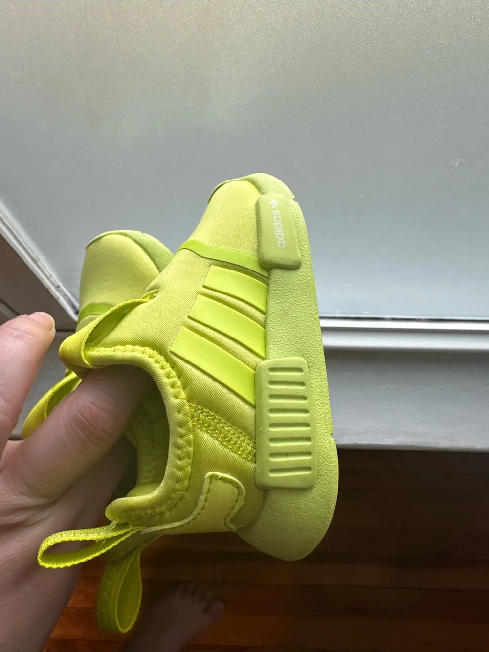 adidas Kids Slip-On Sneakers in Neon Lime